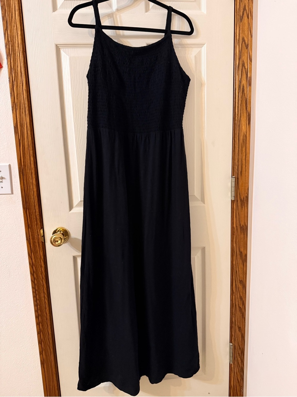 Old Navy Black Smocked Bodice Maxi Dress